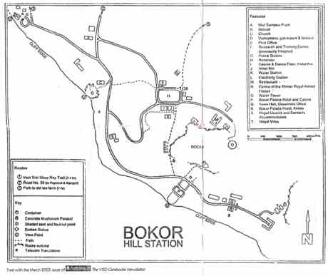 Cambodia, bokor-hill-map